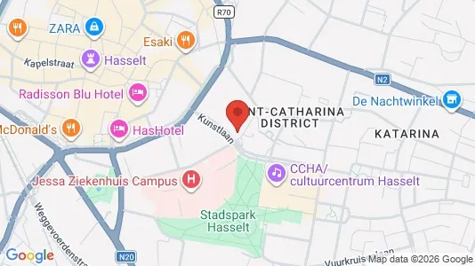 Commercial properties for rent i Hasselt - kort over placeringen