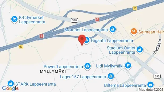 Gewerbeflächen zur Miete i Lappeenranta - kort over placeringen