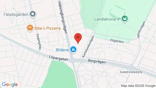 Verkstedhaller til leie i Landskrona - kort over placeringen