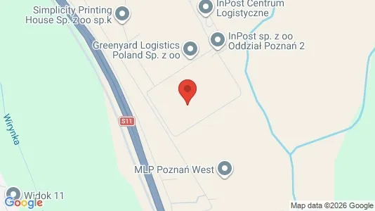 Lager til leie i Poznański - kort over placeringen
