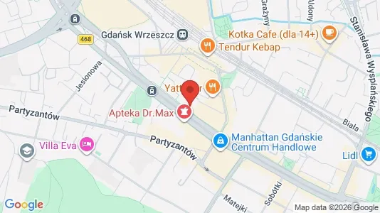 Commercial properties for rent i Gdańsk - kort over placeringen