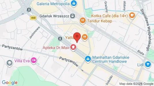 Commercial properties for rent i Gdańsk - kort over placeringen