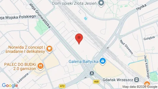 Commercial properties for rent i Gdańsk - kort over placeringen