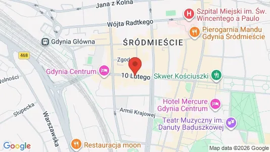 Commercial properties for rent i Gdynia - kort over placeringen