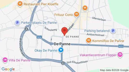 Bedrijfsruimtes te huur i De Panne - Foto uit Google Street View