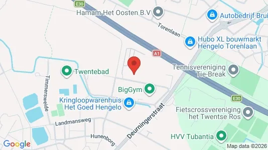 Gewerbeflächen zur Miete i Hengelo - kort over placeringen