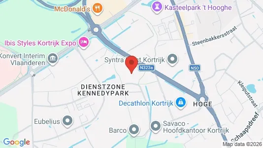 Office spaces for rent i Kortrijk - kort over placeringen