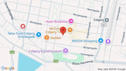 Commercial properties for sale i Esbjerg - kort over placeringen
