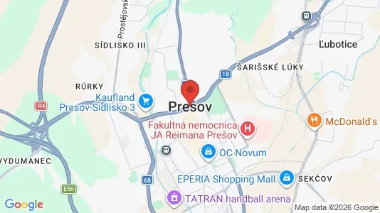 Gewerbeflächen zur Miete i Prešov – Foto von Google Street View