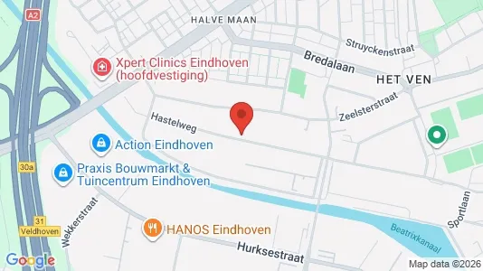 Værkstedslokaler til leje i Eindhoven - kort over placeringen