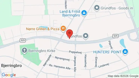 Utstillingslokaler til leie i Bjerringbro - kort over placeringen