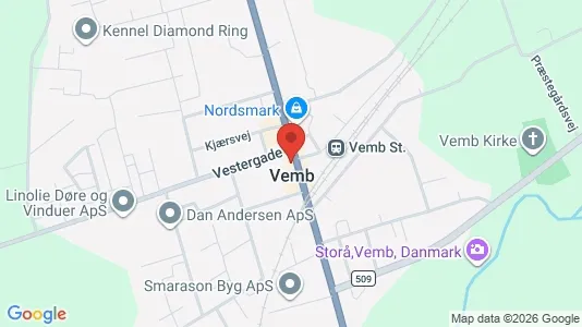 Liikekiinteistöt Myynnissä i Vemb - Kuva Google Street Viewstä