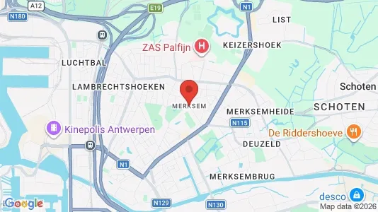 Büros zur Miete i Antwerpen Merksem - kort over placeringen