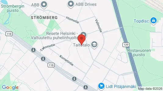 Lager til leie i Helsingfors Läntinen - kort over placeringen