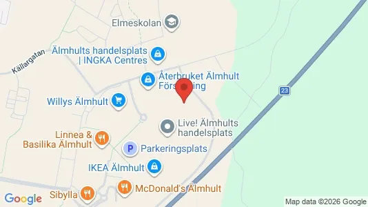 Commercial properties for sale i Älmhult - kort over placeringen
