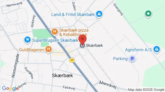 Commercial properties for sale i Skærbæk - kort over placeringen
