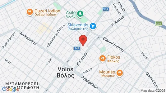 Kontorlokaler til leje i Volos - kort over placeringen