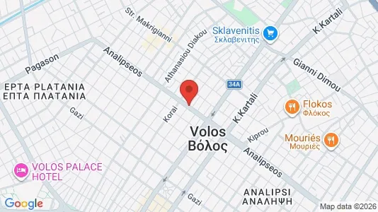 Commercial properties for rent i Volos - kort over placeringen