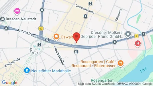 Propiedades comerciales En alquiler i Dresden - kort over placeringen