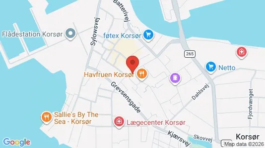 Kantorruimte te huur i Korsør - kort over placeringen