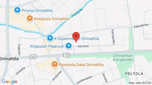 Commercial properties for rent i Orimattila - kort over placeringen