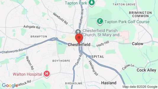 Commercial properties for sale i Chesterfield - Derbyshire - kort over placeringen