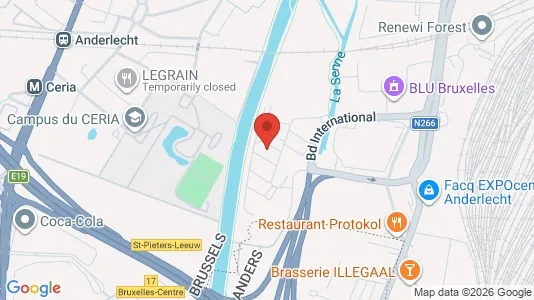 Commercial properties for rent i Brussels Anderlecht - kort over placeringen