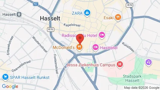 Commercial properties for rent i Hasselt - kort over placeringen