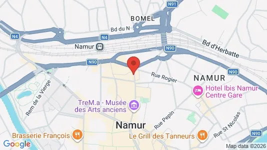 Commercial properties for rent i Namen - kort over placeringen