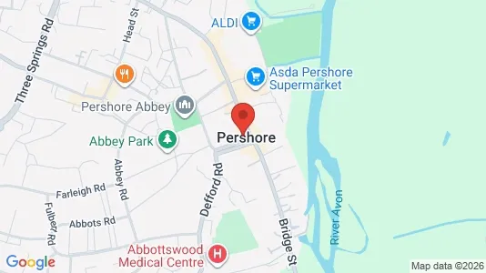 Büros zur Miete i Pershore - Worcestershire - kort over placeringen