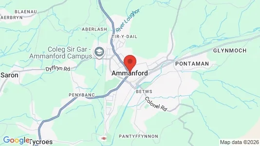 Ladenlokale zur Miete i Ammanford - Dyfed – Foto von Google Street View