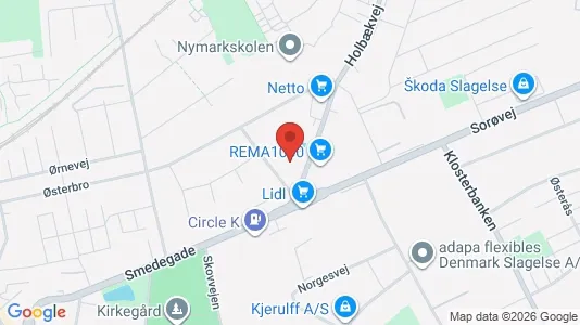 Warehouses for sale i Slagelse - kort over placeringen