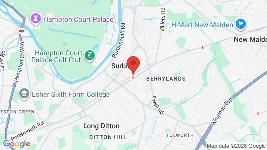 Kontorlokaler til leje i Surbiton - Surrey - Foto fra Google Street View