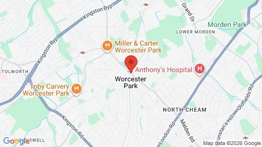 Lokaler til leje i Worcester Park - Surrey - Foto fra Google Street View