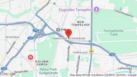 Büros zur Miete i Berlin Tempelhof-Schöneberg - kort over placeringen