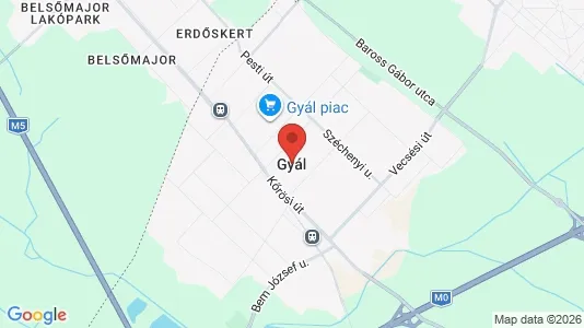 Varastot Vuokrattavana i Gyáli - Kuva Google Street Viewstä