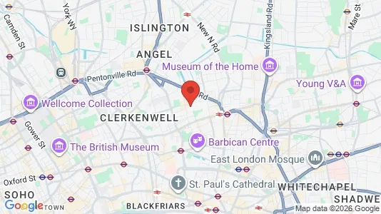 Lokaler til leje i London EC1V - kort over placeringen