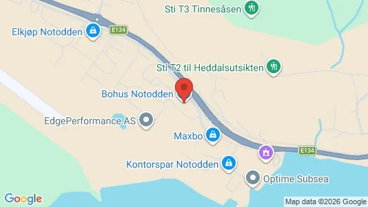 Företagslokaler för uthyrning i Notodden – Foto från Google Street View