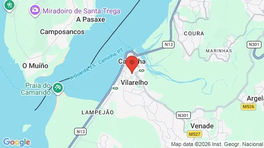 Ladenlokale zur Miete i Caminha – Foto von Google Street View