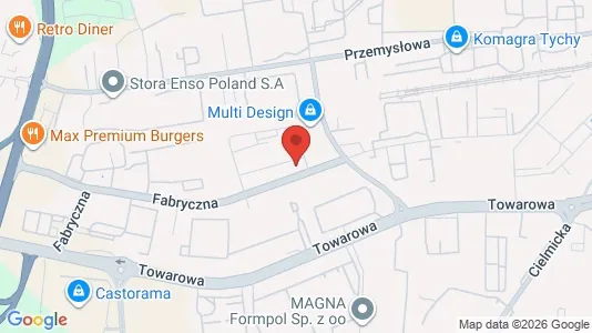Office spaces for rent i Tychy - kort over placeringen