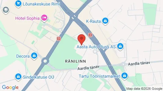 Commercial properties for rent i Tartu - kort over placeringen