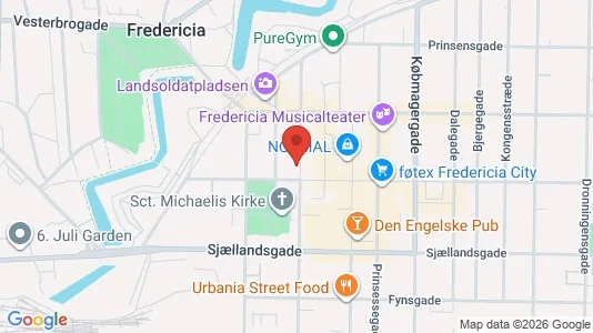 Kontorlokaler til leje i Fredericia - kort over placeringen