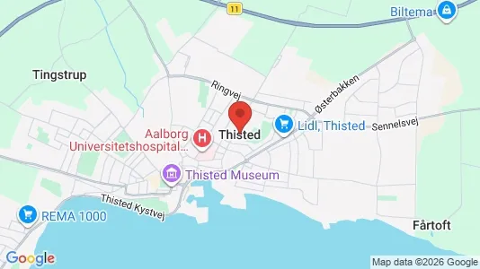 Kontorer til leie i Thisted - kort over placeringen