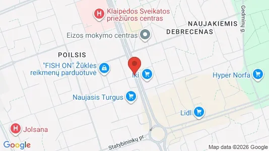 Bedrijfsruimtes te huur i Klaipėda - kort over placeringen