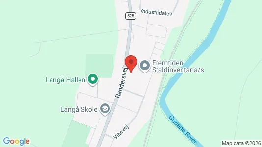 Teollisuuskiinteistöt Vuokrattavana i Langå - Kuva Google Street Viewstä