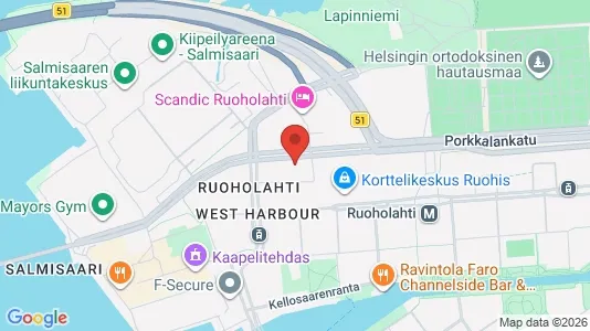 Office spaces for rent i Helsinki Eteläinen - kort over placeringen