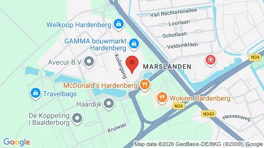 Gewerbeflächen zur Miete i Hardenberg - kort over placeringen
