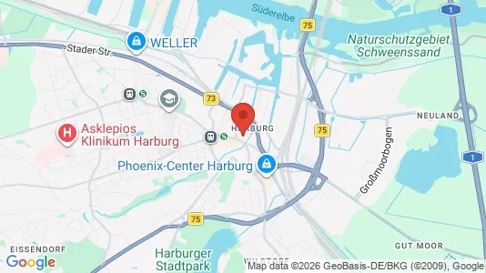Kontorlokaler til leje i Hamborg Harburg - kort over placeringen