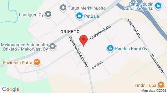 Industrial properties for rent i Turku - kort over placeringen
