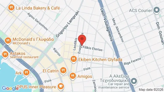 Propiedades comerciales En venta i Glyfada - kort over placeringen